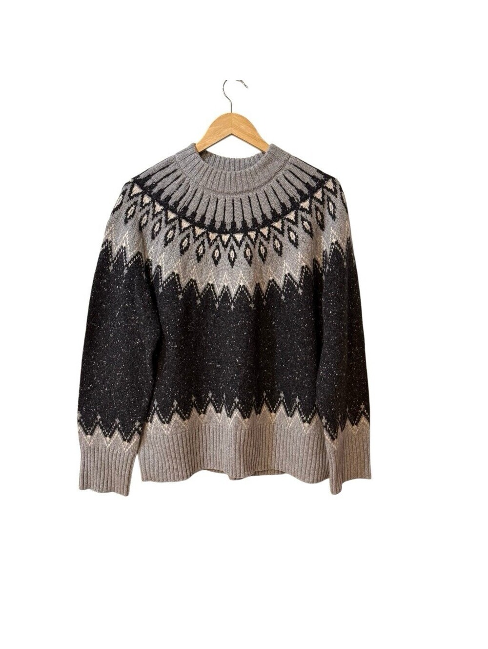 NWT J.Crew Spring Street Cashmere Relaxed Fair Isle Sweater Size Medium